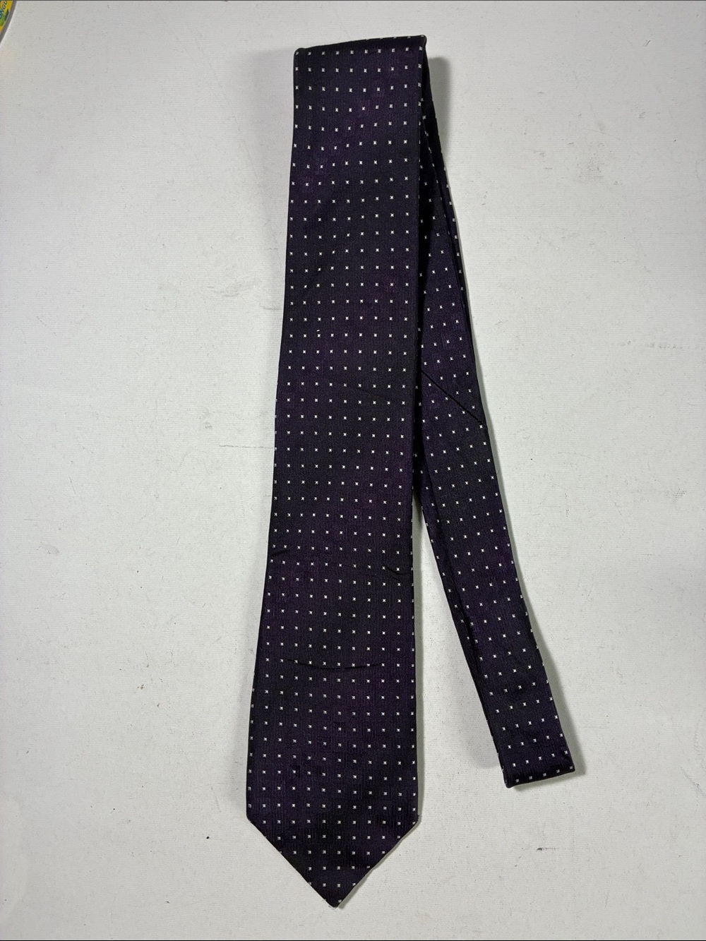 Perry Ellis Purple Tie with White Microdots